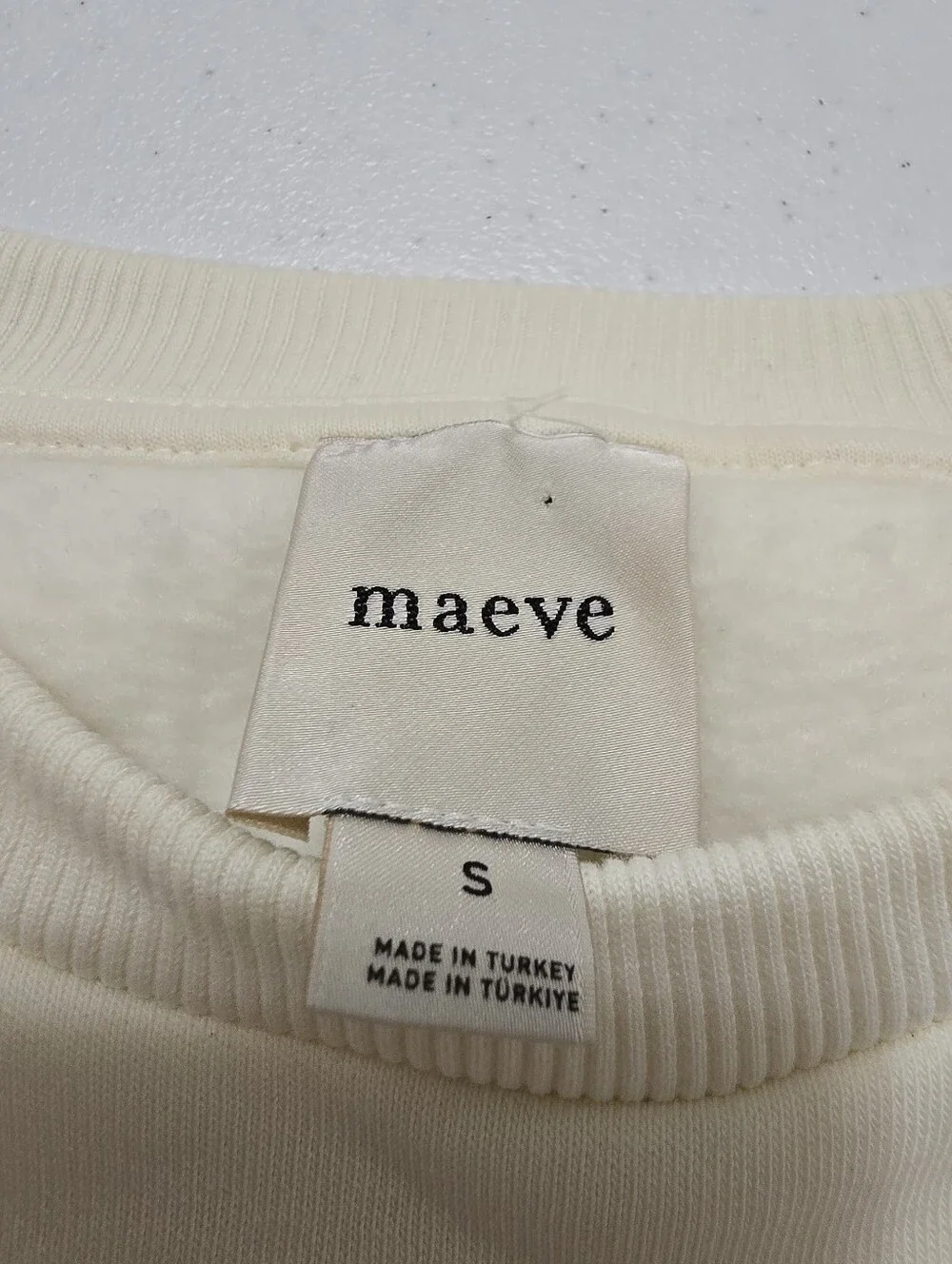 Anthropologie Maeve Puff-Sleeve Pleated-Waist Peplum Top Ivory Women's Small